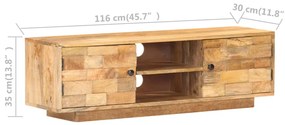 Móvel de TV 116x30x35 cm madeira de mangueira maciça