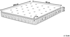 Colchão de molas ensacadas com capa removível médio 90 x 200 cm LUXUS Beliani