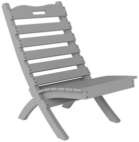 Outsunny Cadeira de Jardim em Madeira com Desenho de Ripas e Encosto Inclinado Carga 120 kg 78x48x76 cm Cinzento | Aosom Portugal