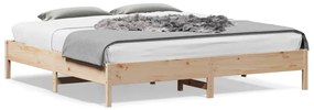 vidaXL Cama sem colchão 200x200 cm madeira de pinho maciça