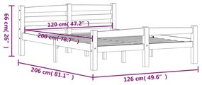 Estrutura de cama 120x200 cm pinho maciço branco