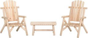 vidaXL 3 pcs conjunto lounge de jardim madeira de abeto maciça