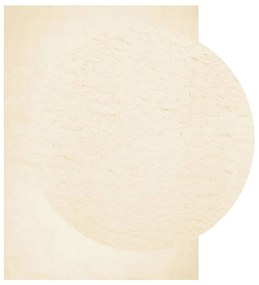 Tapete pelo curto macio e lavável HUARTE 120x170 cm cor creme