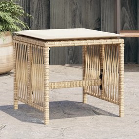 Bancos de jardim com almofadões 4 pcs 41x41x36 cm vime PE bege