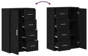 Buffets 2 pcs Carvalho Preto 60x31x84 cm Madeira Engenharia