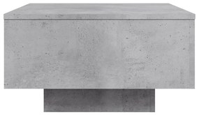 Mesa de centro com luzes LED 55x55x31 cm cinzento cimento