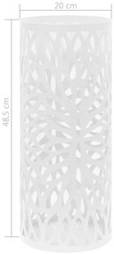 Suporte para guarda-chuvas com folhas em aço branco