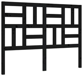 Estrutura de cama de casal c/ cabeceira madeira maciça preto
