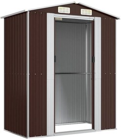 Abrigo de jardim 192x108x223cm aço galvanizado castanho-escuro