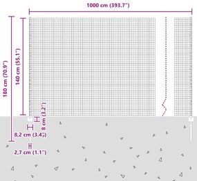 Cerca de Arame Soldado com 10 Postes U Prateados 1,4x10 m Aço