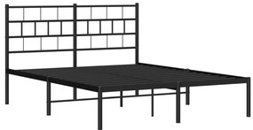 Estrutura de cama com cabeceira 160x200 cm metal preto