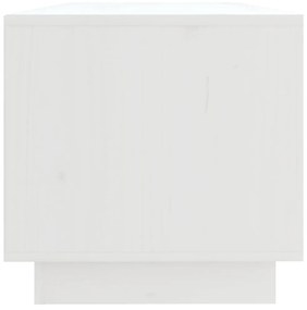 Móvel de TV 90x35x35 cm madeira de pinho maciça branco