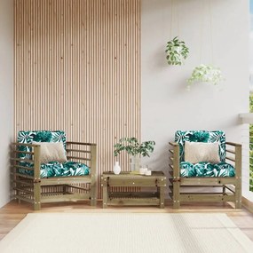 vidaXL Cadeiras de jardim c/ almofadões 2 pcs pinho impregnado