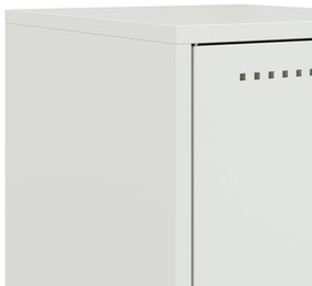 Mesas de cabeceira 2 pcs 36x39x78 cm aço branco