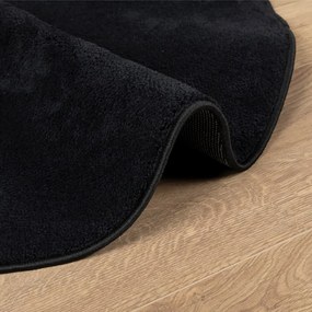 Tapete de pelo curto OVIEDO Ø 160 cm preto