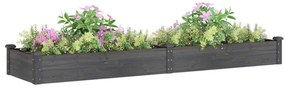 Canteiro elevado c/ forro 240x60x25 cm abeto maciço cinzento