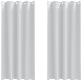 Cortinas com cortinas 2 pcs Cinza Claro 225 x 140 cm Poliéster