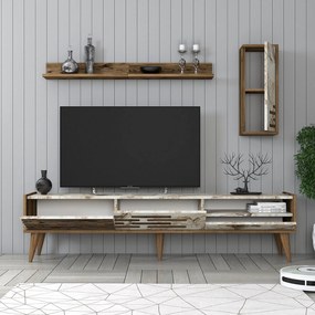 **** Unidade TV Valensiya – Nogueira/Branco/Mármore – 180x35x45 cm

**