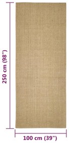 Tapete de sisal para poste arranhador 100x250 cm