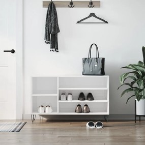 vidaXL Sapateira 102x36x60 cm derivados de madeira branco brilhante