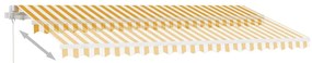 Toldo retrátil manual com LED 450x300 cm amarelo e branco