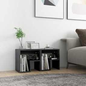 vidaXL Mesas de cabeceira 2 pcs 40x30x40 cm contrapl. cinza brilhante