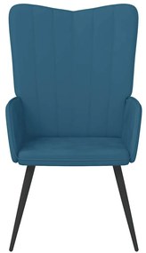 Cadeira de descanso veludo azul