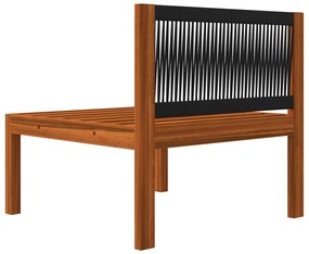 6 pcs conjunto lounge jardim c/ almofadões acácia maciça creme