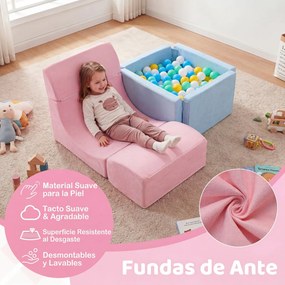 Conjunto de 2 Blocos Infantis de Escalada e Piscina de Bolas (BOLAS NÃO INCLUIDAS), 152 x 50 x 30 cm, Modulares, Multicolor