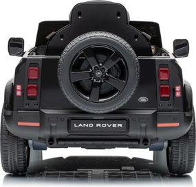 Carro elétrico para Crianças 12V 4x4 Land Rover Defender Rodas de espuma EVA, Assento Couro ecológico, Controlo remoto Preto