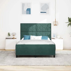 Estrutura de Cama vidaXL Verde Escuro 140x200 cm Veludo