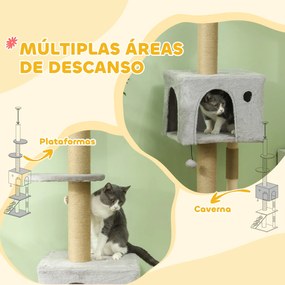 PawHut Arranhador para Gatos do Chão ao Teto de 225-265 cm Arranhador