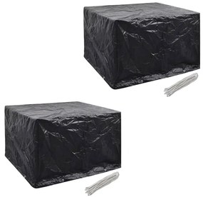 Conjunto capas p/ mobiliário jardim 2 pcs 8 ilhós 113x113 cm