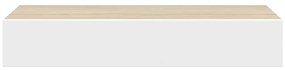 Prateleiras parede c/ gavetas 2pcs MDF carvalho/branco