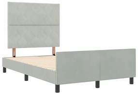 Estrutura de Cama vidaXL Cinza Claro 120x200 cm Veludo
