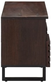 Móvel de TV 100x34x46 cm madeira de mangueira maciça castanho