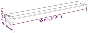 Prateleira duche p/ divisória chuveiro 90 cm alumínio cromado