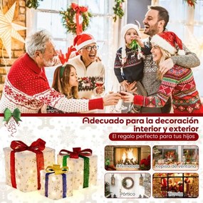 Decoração de caixas de presentes iluminada com 48 luzes quentes para festas de Natal multicolorido