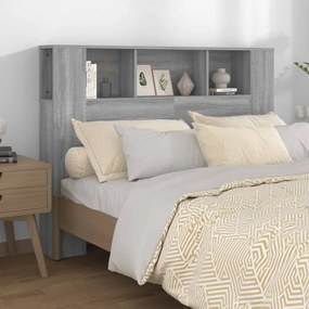 vidaXL Armário de cabeceira 140x18,5x104,5 cm sonoma cinzento