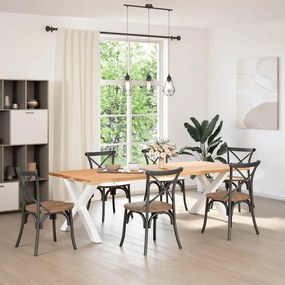 Pés para mesa de jantar em formato de X, 2 peças, branco, 90x (72-73)