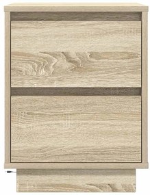 Mesas cabeceira c/ luzes LED 2 pcs 38x34x50cm carvalho sonoma