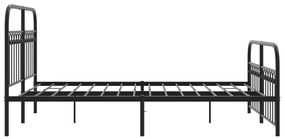 Estrutura de cama com cabeceira e pés 140x200 cm metal preto