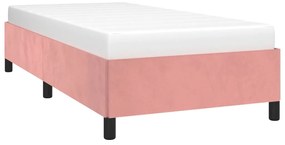 Estrutura de cama 100x200 cm veludo rosa