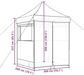 Tenda para festas pop-up dobrável com 4 paredes laterais bordô
