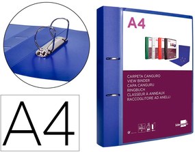 Carpeta Canguro 2 Anillas 40 mm Mixtas Polipropileno Din A4 Azul Translicudo