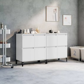 vidaXL Aparadores 2 pcs 60x35x70 cm derivados de madeira branco