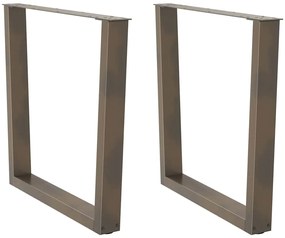 Pés para mesa de jantar em formato de V, 2 peças, aço natural, 80x(72-