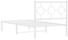 Estrutura de cama com cabeceira 90x190 cm metal branco