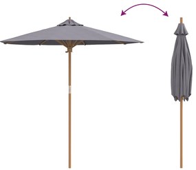 Guarda-sol Cinza Escuro da 217x230 cm Bambu
