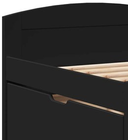 Sofá-cama com 5 gavetas sem colchão 90x200 cm IRUN preto